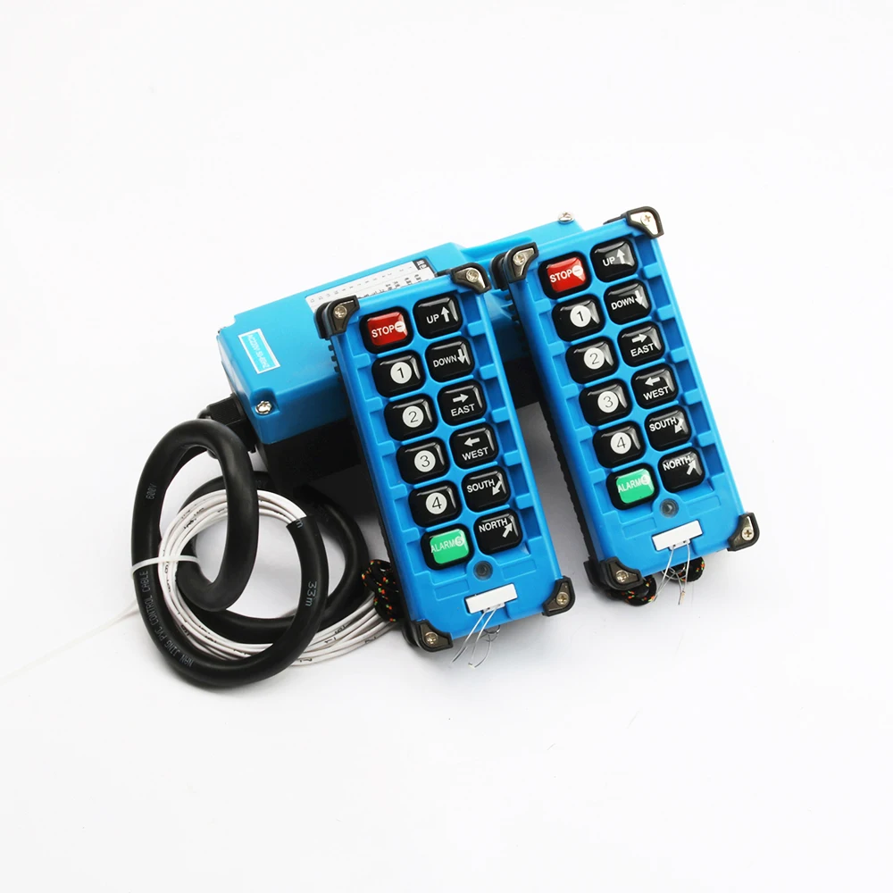 2 Transmitters + 1 Receiver Industrial Remote Controller Switches 8 Channels Buttons Keys Direction Hoist Crane F21-E2B-8 Blue