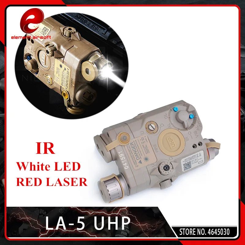 Element Airsoft Tactical LA-5C PEQ 15 Red Laser IR Laser LED Flashlight UHP Appearance PEQ15 Red Laser Light for Picatinny Rail