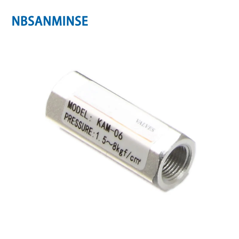 KAM Check Valve 1/8 1/4 3/8 1/2 Two Way Pneumatic Air Valve Normal Temperature Mechanical Valve High Quality NBSANMINSE