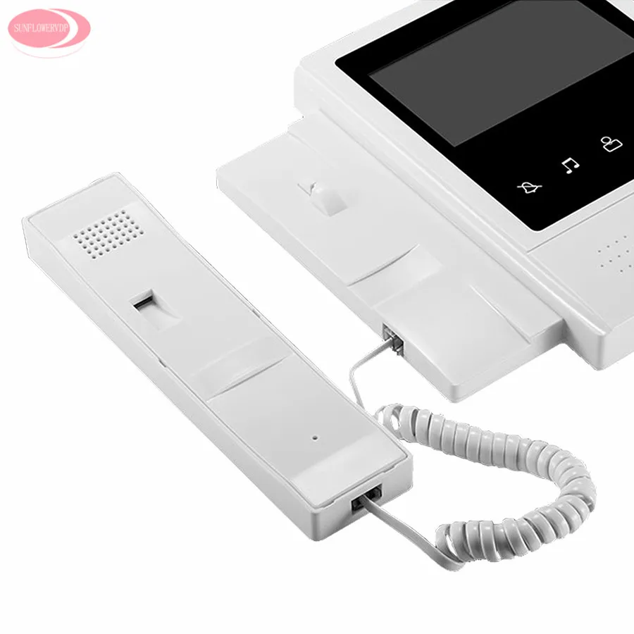 4.3 '' Videophone 5 Villas Video Intercom For a Private House Video Intercom + Rfid Door Lock Door Bell Intercom System Monitors
