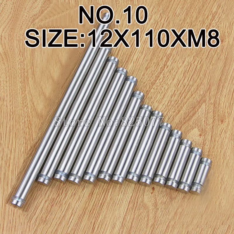 DHL 100PCS Diameter 12x110mm Stainless Steel Double Head Hollow Screw Acrylic Billboard Advertisement Fixing Screw KF981