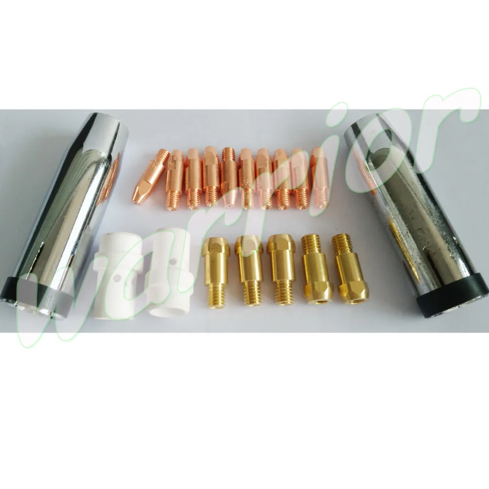 

19pcs Accessories Kit For 36KD MIG Welding Torch With Nozzles Gas Diffusers Contact Tips Holder M6*28*0.8