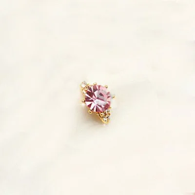 

Free Shipping 10pcs/lot latest 3d fashion pink rhinestone alloy nail art rings gold/silver available glitter nail art decoration