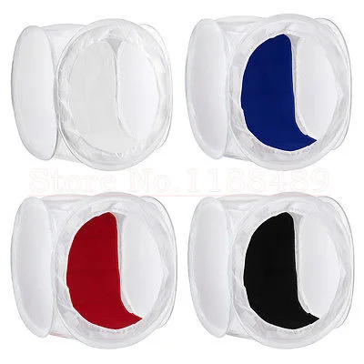 Фотостудия 90x90 см палатка софтбокс куб для съемки светильник фон складной (черный + белый + красный + синий) Новый