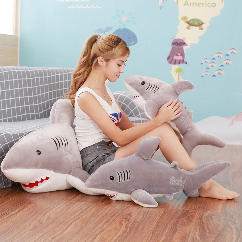 

Hot Plush Sharks Toys Stuffed Animals Simulation Big Sharks Doll Pillows Cushion Toys for Children Birthday Gifts Christmas gift