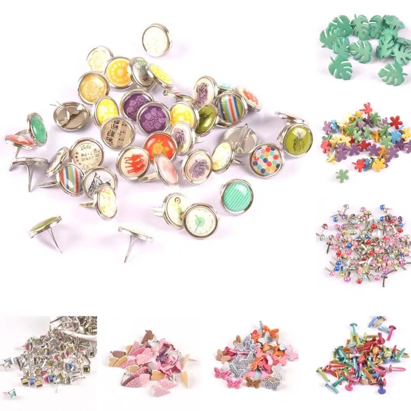 2019 nowy mieszany wzór okrągły Diy Brads Scrapbooking zdobienie Brad metalowe rzemiosła dekoracji 28 projekt wybierz cp2241
