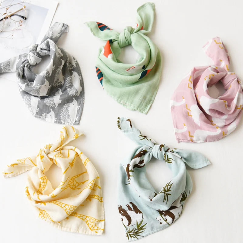 Hot sale Baby Blankets Newborn Soft Organic Cotton Baby Bibs Muslin Swaddle Wrap Feeding Burp Cloth Towel Scarf Baby Stuff