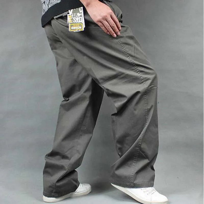 Pantaloni Cargo taglie forti per uomo pantaloni da jogging Hip Hop in cotone Casual pantaloni larghi con tasche larghe abbigliamento uomo per la primavera estate