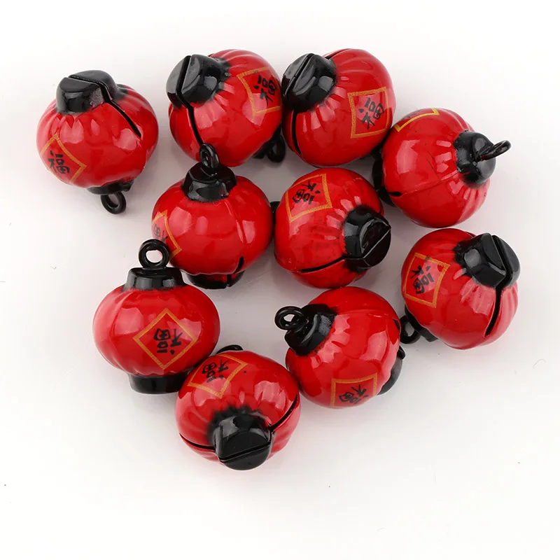 2pc Red Fu Metal Jingle Bells Loose Beads Festival Party Decoration/Christmas Tree Decorations/Pet Bell/DIY Crafts Accessories