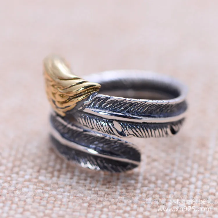 

KJJEAXCMY Boutique 925 Sterling Silver Jewelry Eagle Vintage Mens Open Ring Free Shipping