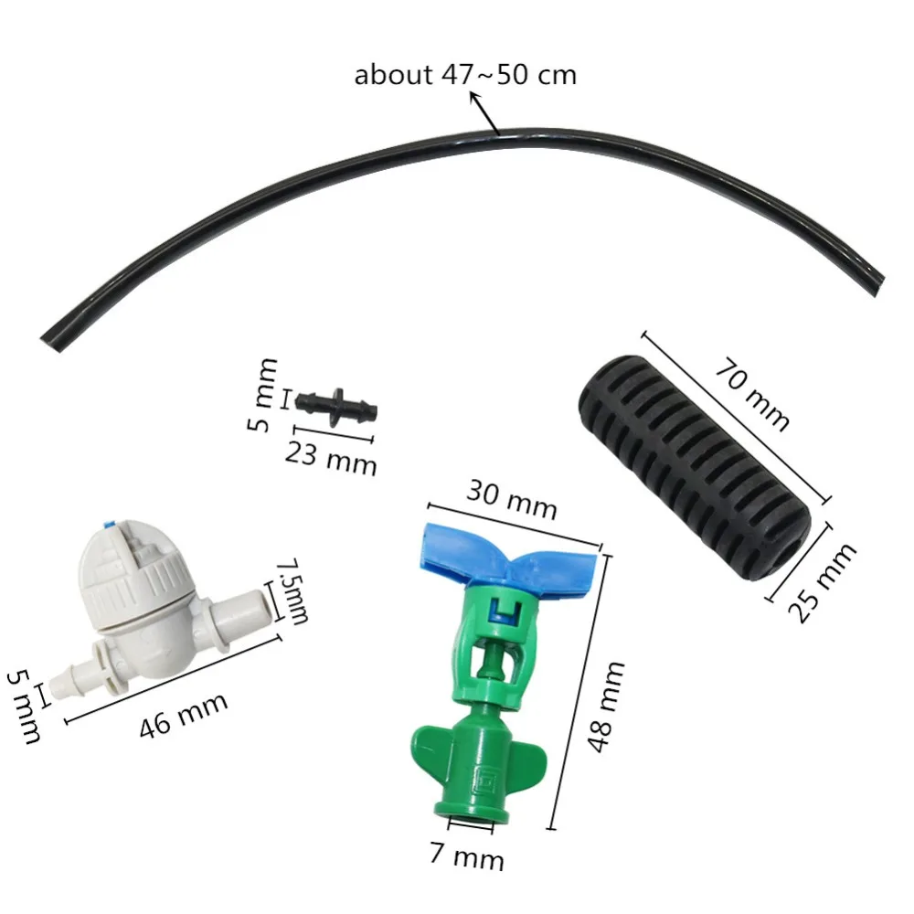 Hanging Rotating Atomization Micro-nozzle with Hammer, Anti-drip Device Greenhouse Irrigation sprayer 2 Sets