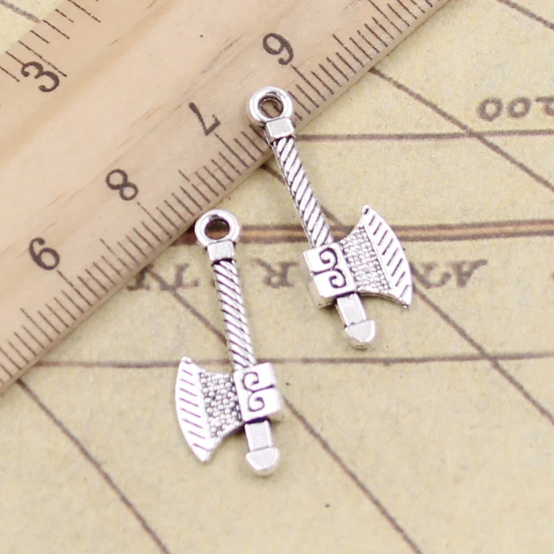 20pcs Charms Ax Tomahawk 27x10mm Tibetan Silver Color Pendants Antique Jewelry Making DIY Handmade Craft