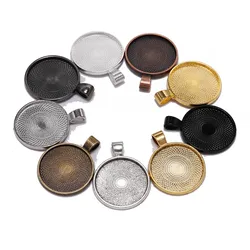 10pcs/lot 25 mm Cabochon Base Tray Bezels Blank Gold Necklace Pendant Setting Cabochon Base For Jewelry Making Supplies