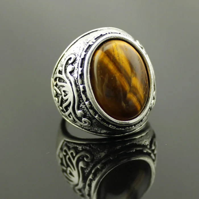 Good Quality Silver Plated Oval Vintage Stone Rings Mix Color Mix Size fashion Jewelry 12 pieces/lot