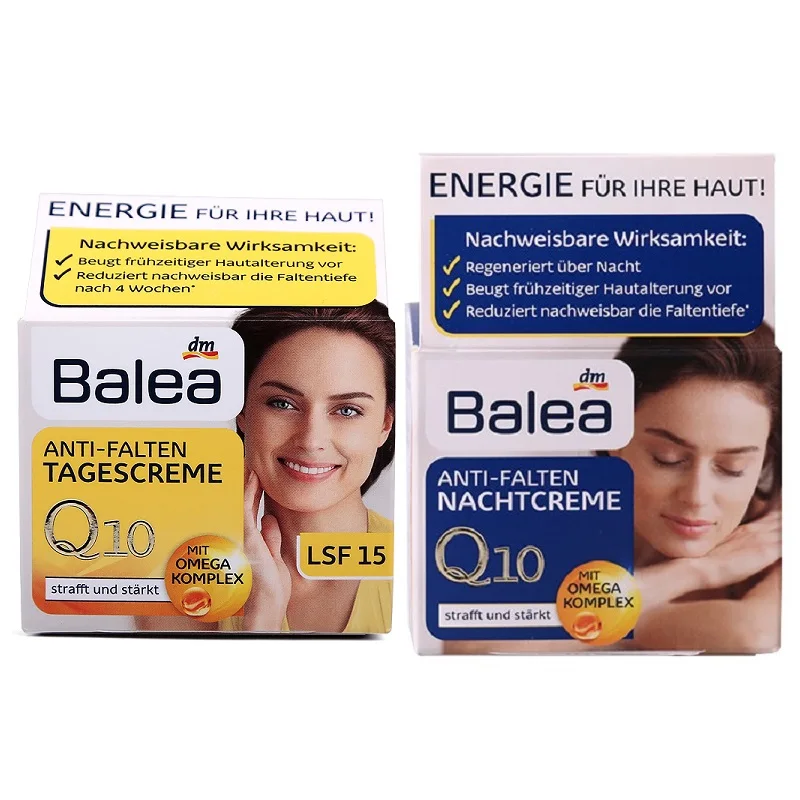Germany Balea Q10 Anti-wrinkle Day Cream+Night Cream VitaminE Cream Reduce wrinkles fine lines SkinCare regeneration cream Vegan image 6