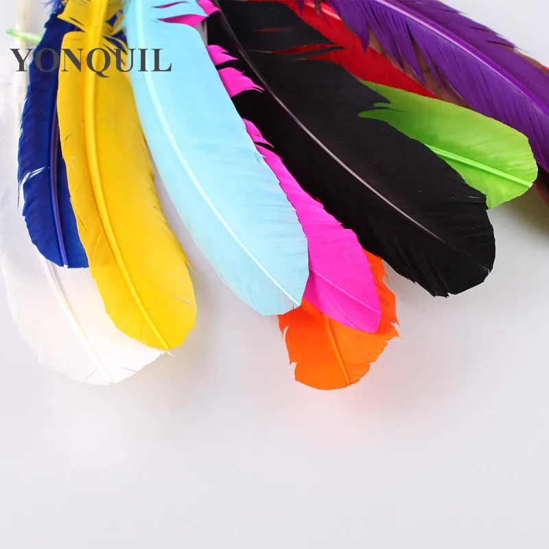 100PCS/Lot TURKEY QUILLS 20-30cm Dyed Craft TURKEY Wing Feathers Slected For DIY Millinery Fascinator Hair Accessories 11 Colors