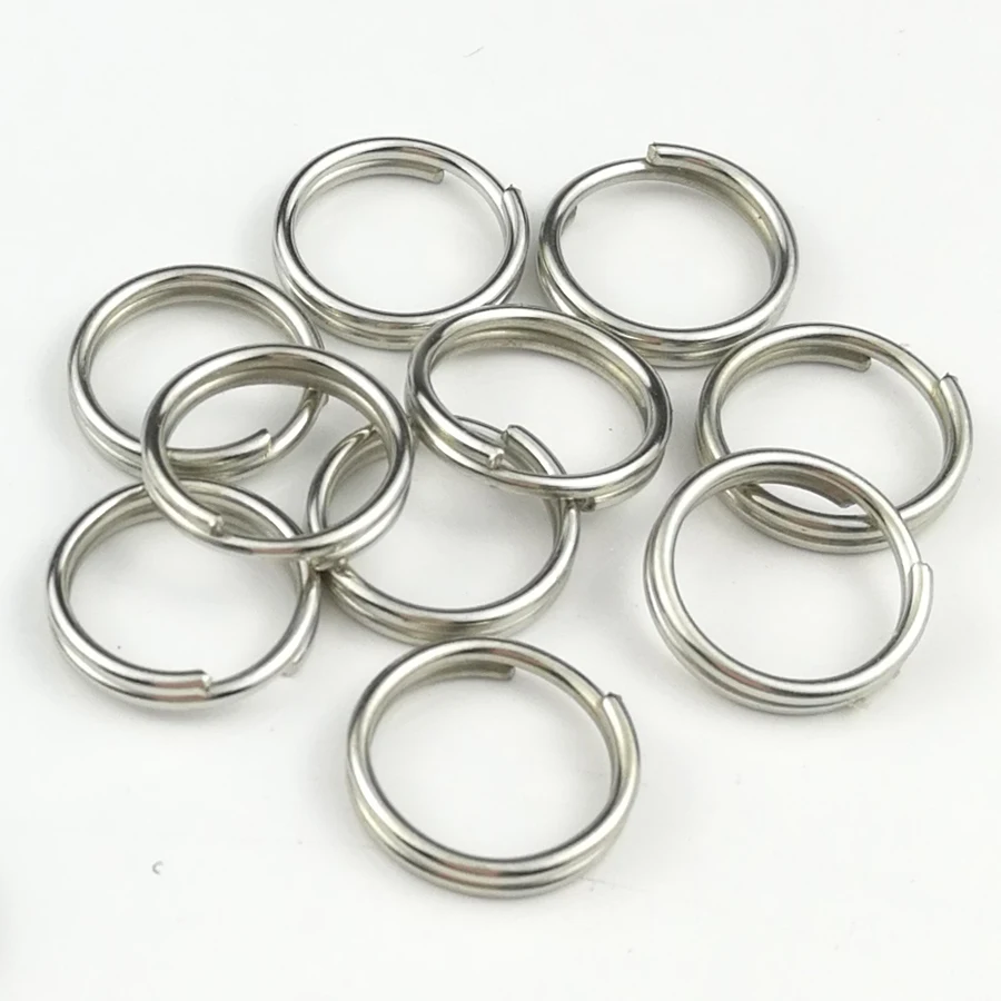 50PCS 10mm Metal Split Keyring High Quality Super Strong Mini Wire Circle Ring Key Finder Flashlight Accessories J079