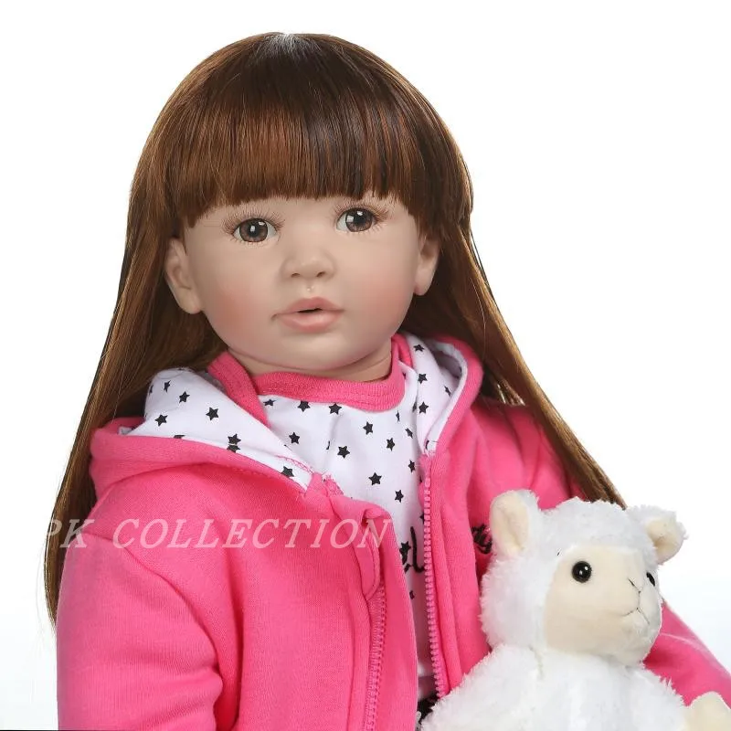 Gemelli da 24 pollici Baby Girl Doll con peluche Bambole Reborn da 60 cm Bambole in vinile morbido silicone Compagno di giochi per bambini Giocattoli per bambini Per bambini