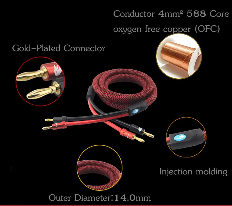 1 м 2 м 3 м стерео 4 мм штекер типа «банан» динамик аудиокабель для домашнего кинотеатра мультимедийный усилитель Speakon провод аудио линия