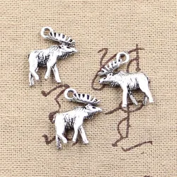 20pcs Charms Moose Deer 18x16mm Antique Silver Color Plated Pendants Making DIY Handmade Tibetan Silver Color Jewelry