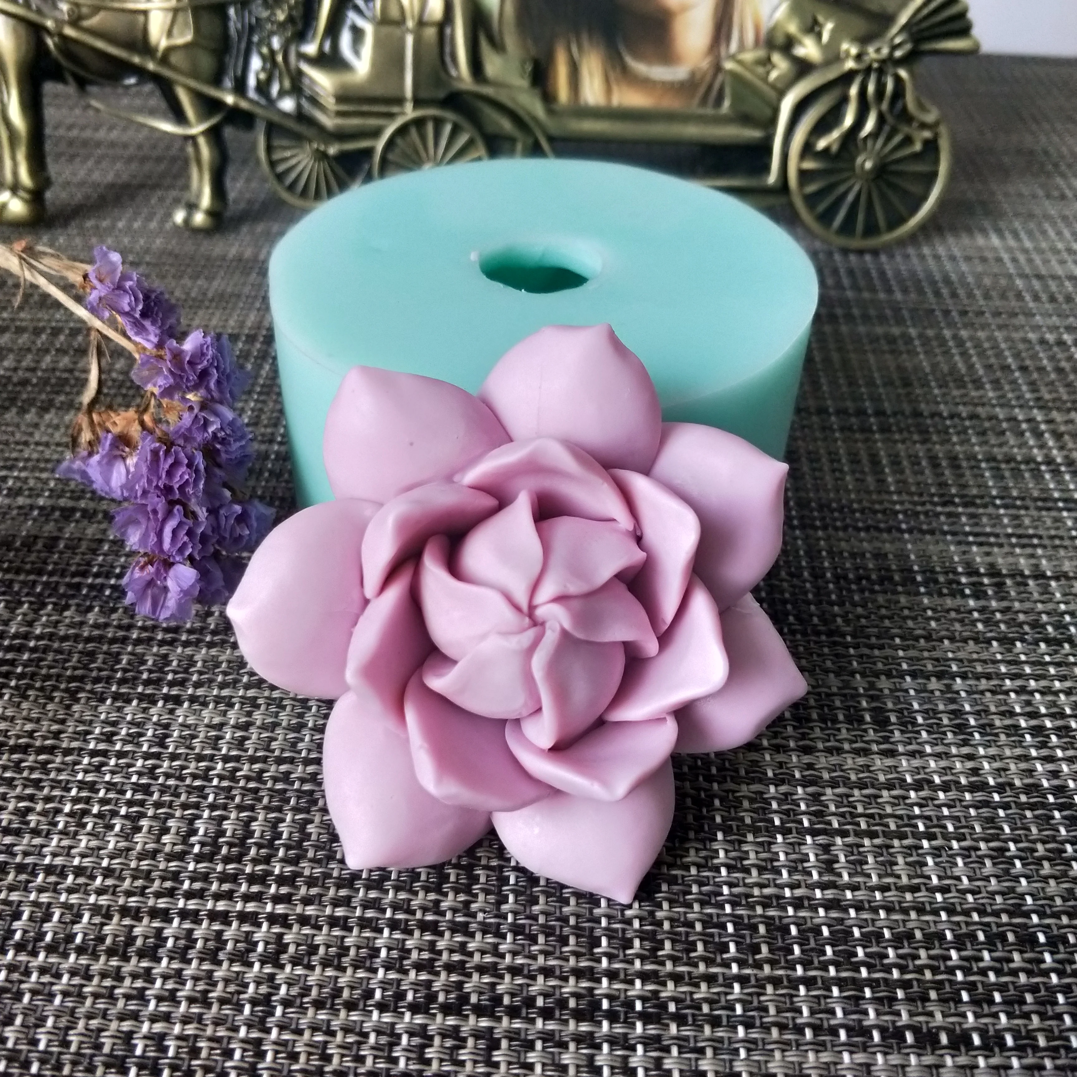 HC0111 PRZY 3D Flower Peony Rose Mould Silicone Soap Mold Candle Aroma Moulds Soap Making Mold Resin Clay Mould