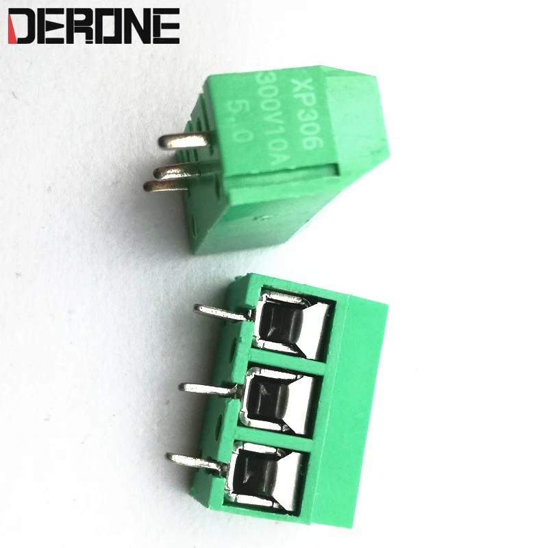 2 Mảnh 5.08Mm 3 Pin 300V 10A Bảng Mạch Kết Nối Khối Thiết Bị Đầu Cuối Cho Âm Thanh Tự Làm