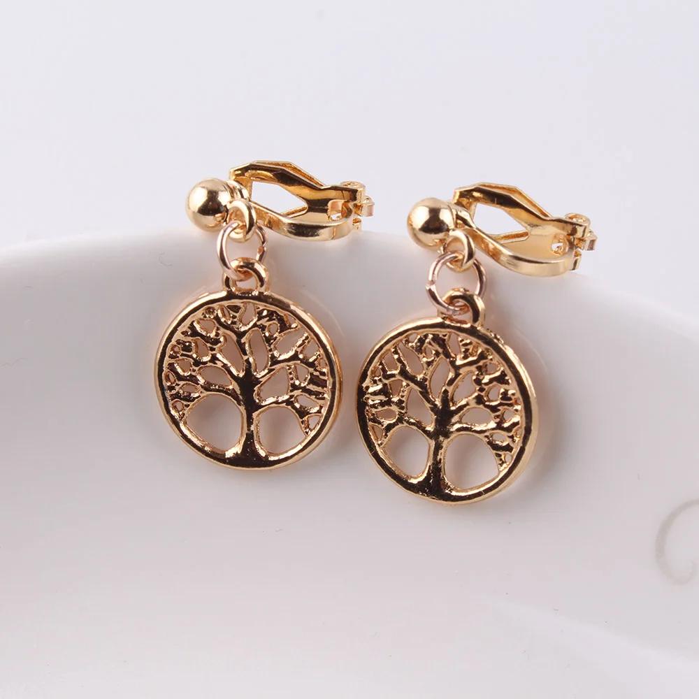 JIOFREE 2018 New alloy Simple Owl hippo No Ear Hole Earring Gold-color Geometric Clip Earrings Fashion Accessories For Girl