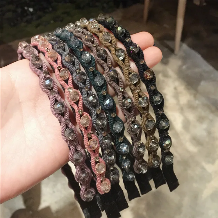 Fashion Mewah Berlian Imitasi Rambut Rontok Rambut Aksesoris Wanita Gadis Rambut Kristal Rambut Band Rambut Ekor Kuda Tali Rambut Band Hiasan Kepala