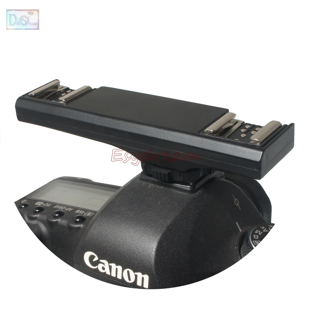 Dual Hot Shoe Sync TTL Off-Camera Arm Bracket Splitter for Canon 600EX 580EX 550EX 430EX II Flash Speedlite Studio Trigger