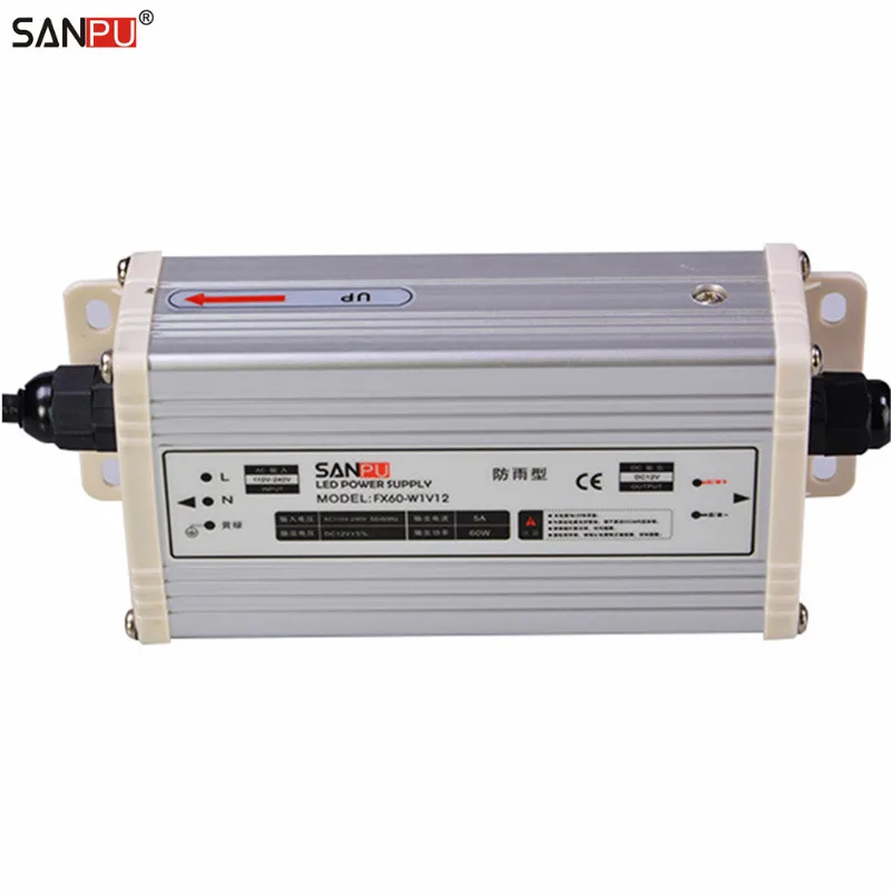 SANPU 60 W LED Drivers 12V 5A Switching Power Supplies 110V 220V AC DC Lighting Transformers IP 63 Full Container Load Wholesale