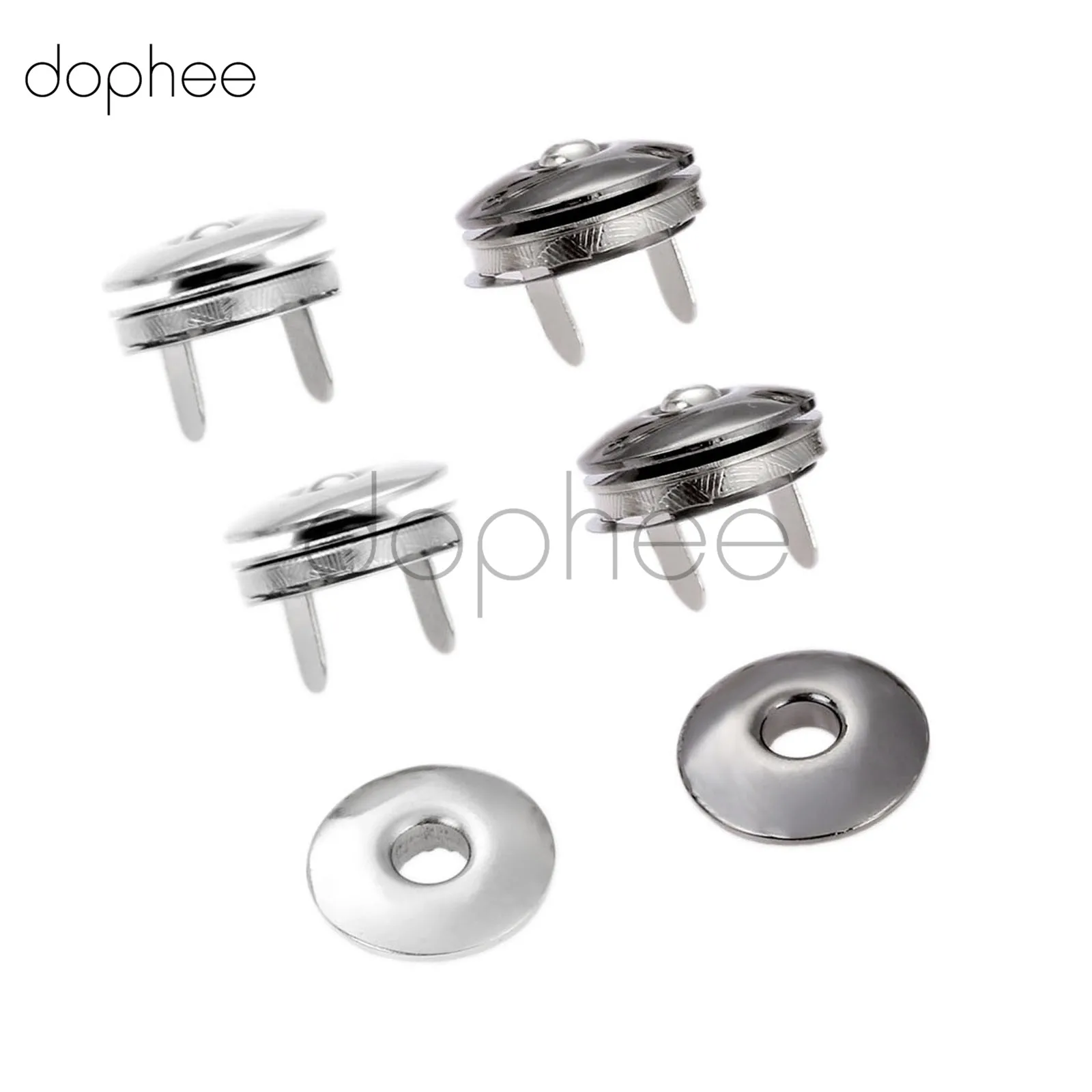 dophee 10pcs 17mm Magnetic Snaps Silver/Gun Black Fastens Buttons For Handbag Purse Clothes Luggage Bag Scrapbook Craft DIY