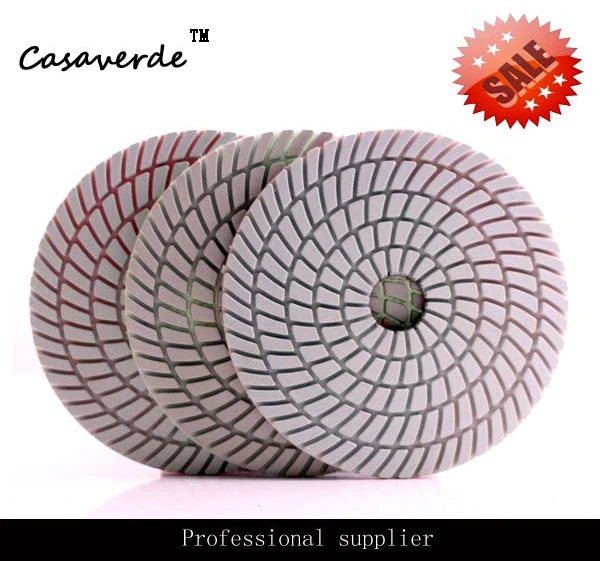 DC-SW3PP03 D125mm(5 inch) diamond flexible  wet  3 step polishing pads,Resin diamond pads for concrete