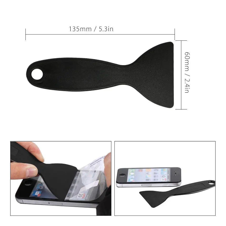 Plate Yellow or Black Plastic Scraper Tool for iPhone Samsung Huawei Mobile Phone Screen Protector Film Install Pasting Tool