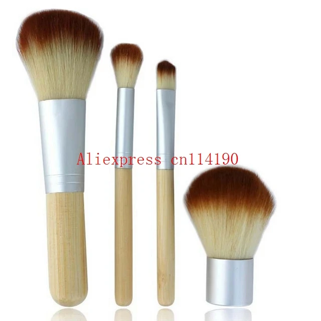 

Brand new 4pcs/set Earth-Friendly Bamboo Elaborate Makeup Brush Sets makeup brush kits tools facial brush