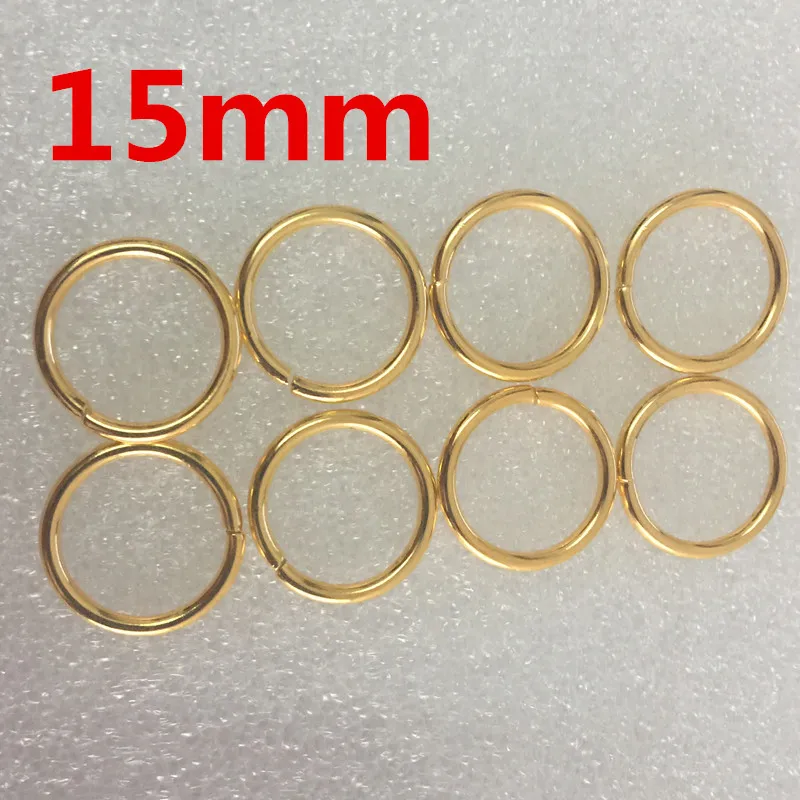 50pcs/Lot Inside Diameter 15MM Metal O Rings O Ring Gold Tone Webbing Buckles Connect Strapping Belt Handbag Bags