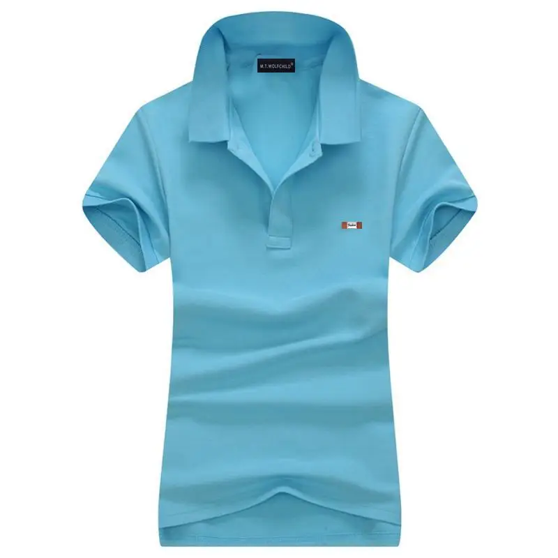 High quality 2022 Summer Women\'s Short Sleeve Polos Shirts 100% Cotton Casual Solid Color Ladies Tees Fashion Female Tops