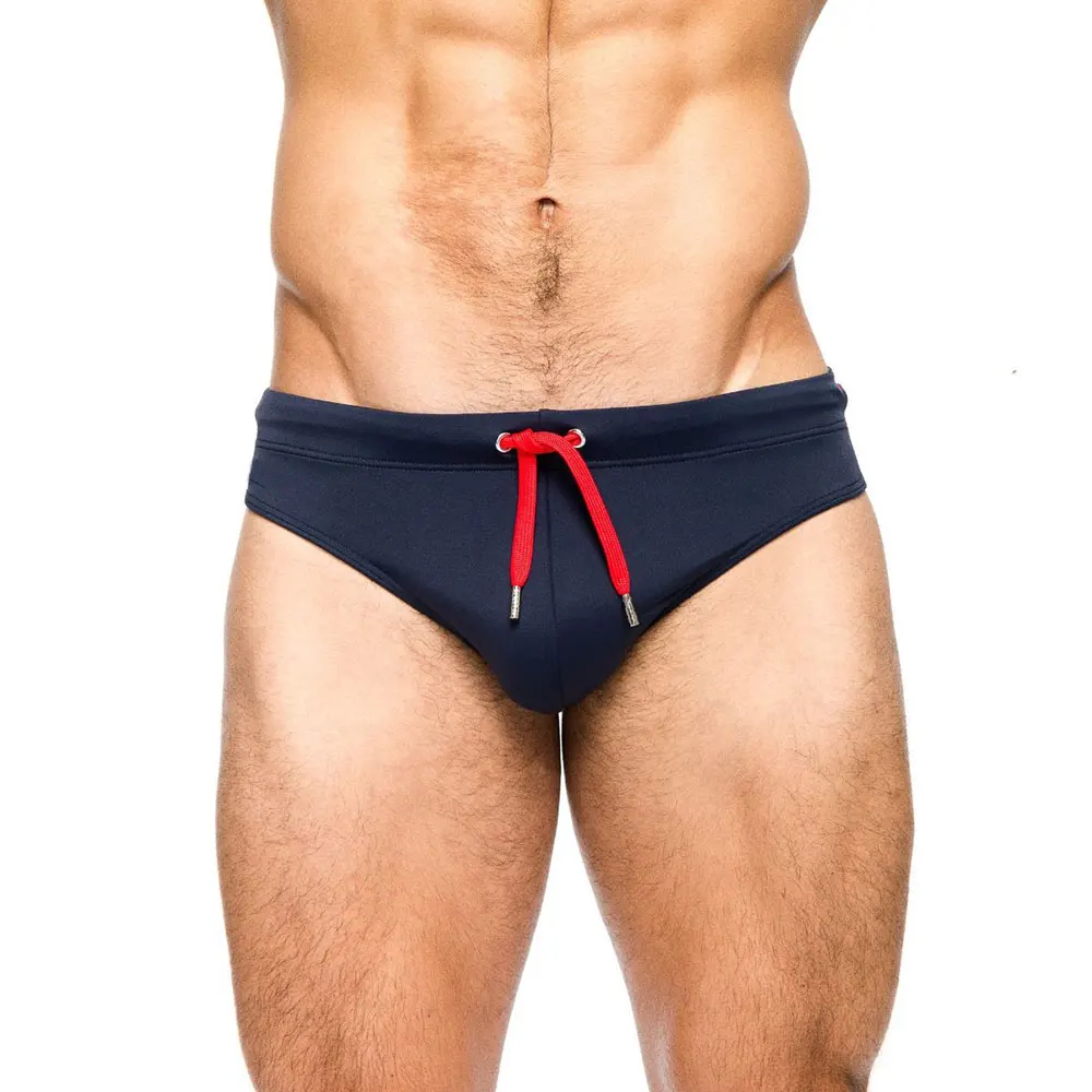 AIEOE Costume da bagno da uomo con imbottitura rimovibile e chiusura lampo laterale, slip da bagno da uomo, Arancione 02, M