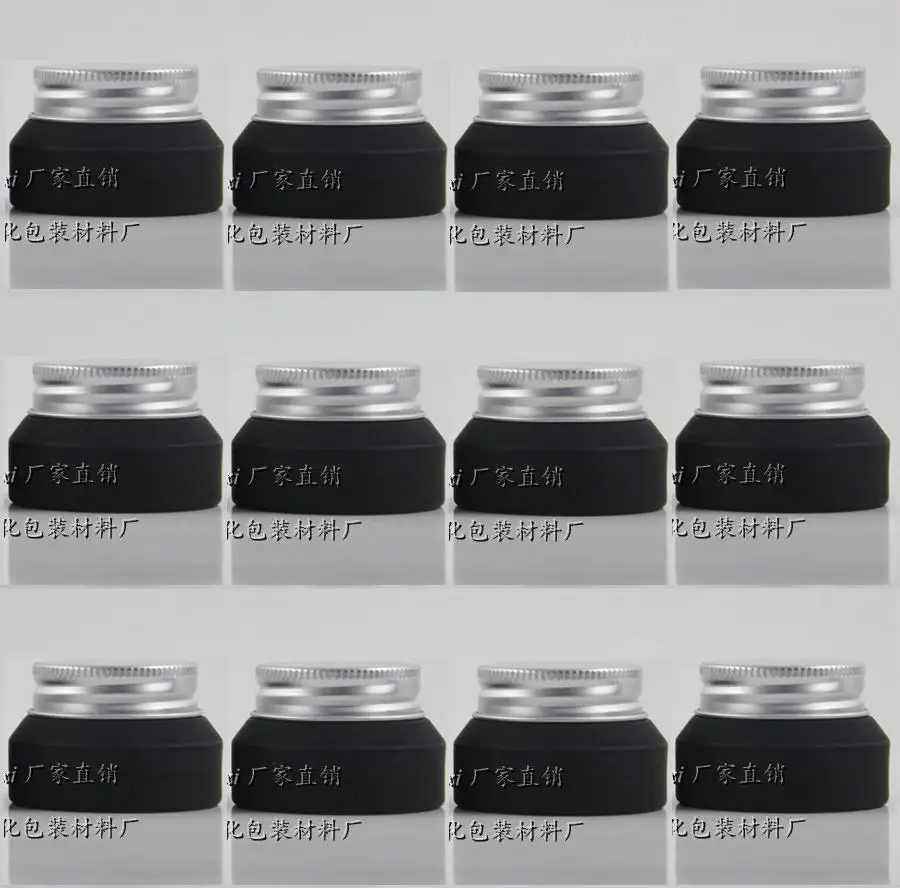 

30pcs empty 15g black frosted glass cream jar with silver lid, 15 g glass cosmetic jar , empty 15 g mini glass eye cream jar