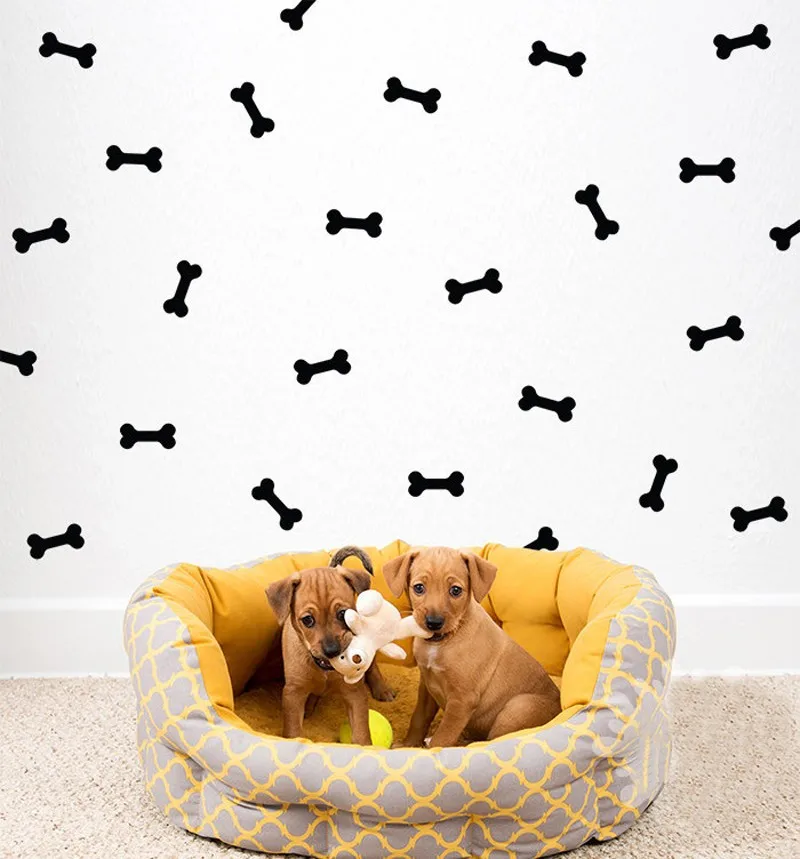 Removable DIY Wall Stickers 66pcs/set Dog Bone Vinyl Wall Decal Doggy Decor Pattern Poster Nursery Kids Bedroom Mural D406