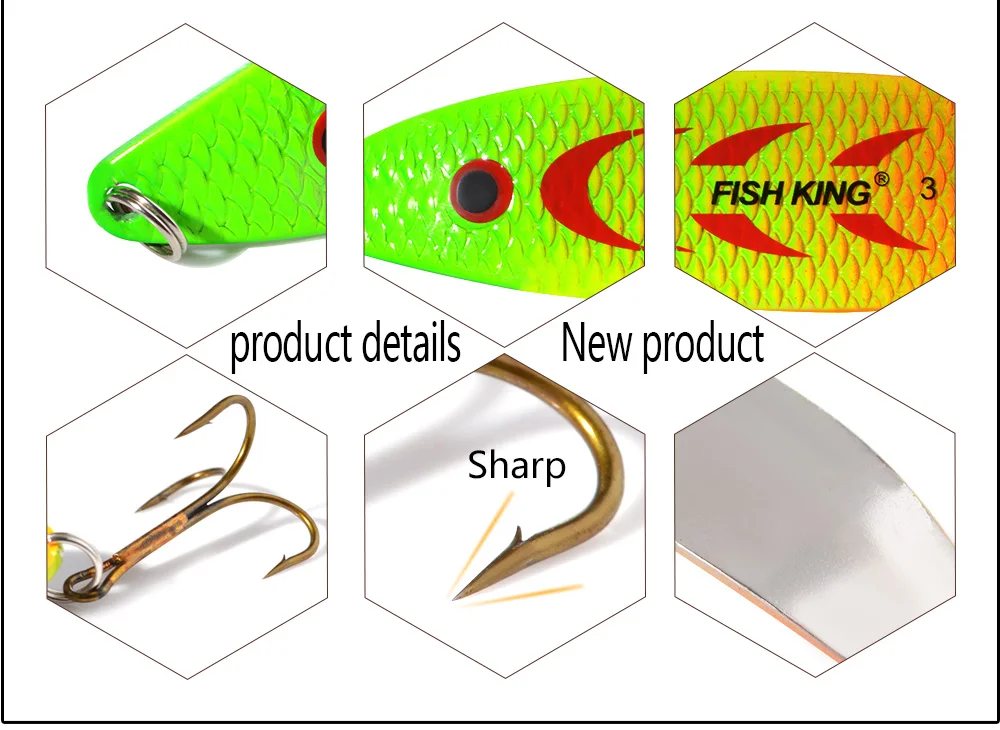 NGB 1 Stück 18g 28g Spinner Angelköder Metallköder Löffelköder Angelzubehör Vissen Pesca Pailletten Einzelhaken – Detail 2