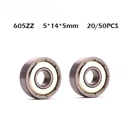 

20/50pcs 605ZZ 5*14*5mm miniature bearing 605-2Z 605-Z 605 bearing 5x14x5mm for toy machine