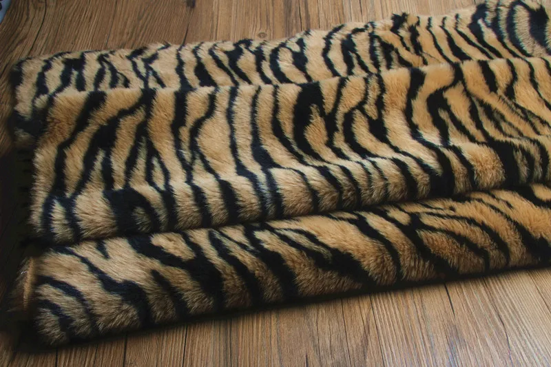 160*50 cm 2 centimetri a pelo lungo Jacquard Volpe imitazione faux fur tessuto, zebra di stampa jacquard fuax pelliccia peluche tessuto per patchwork