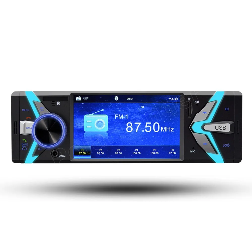 

4 inch Auto car radio USB TF FM MP4 MP5 FM Player Bluetooth Hand-Free 12V 2 video output 1 Din support Rearview Camera