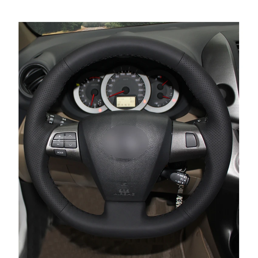 Black PU Artificial Leather Car Steering Wheel Cover Braid for Toyota Corolla RAV4 Auris Wish Vanguard Voxy 2010 2011 2012 2013