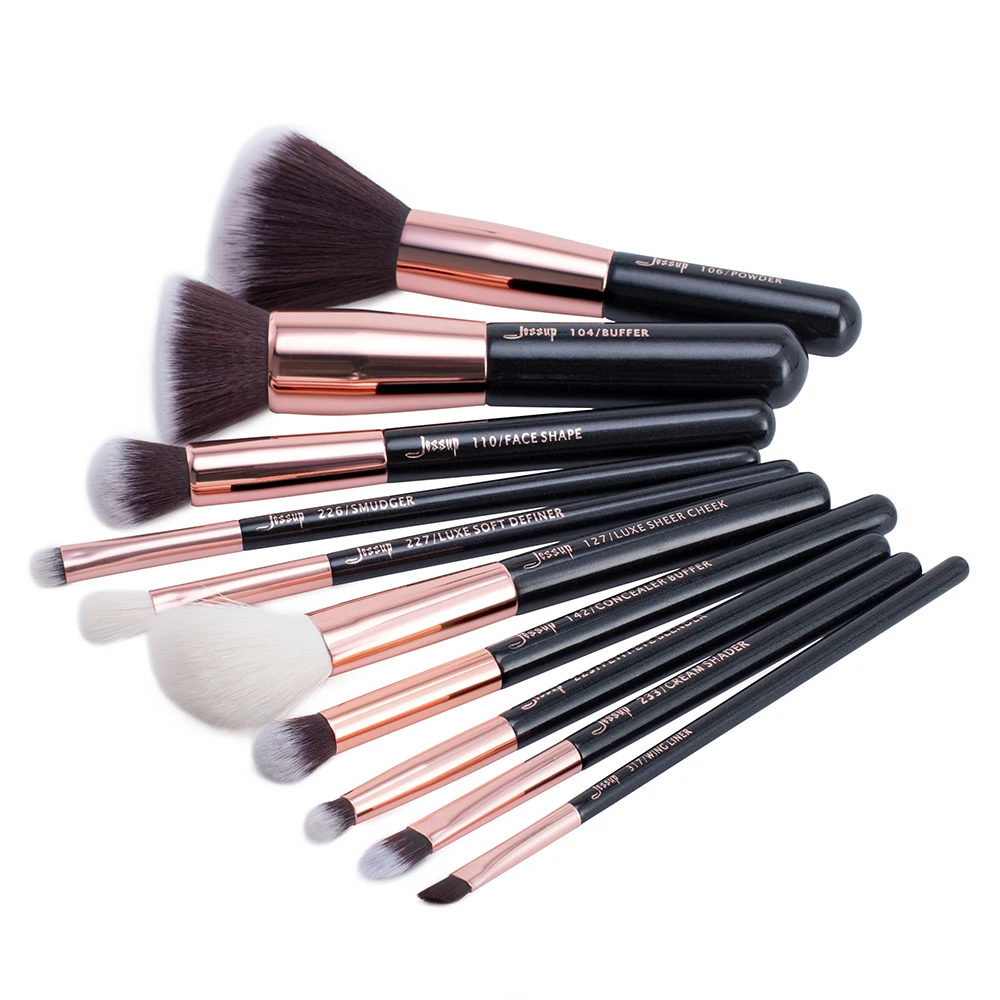 Jessup 10pcs Brushes Makeup Conceal Foundation Powder Contour Eyeshadow Brush Sets Make-up for Women Cosmetics Beauty Brushes