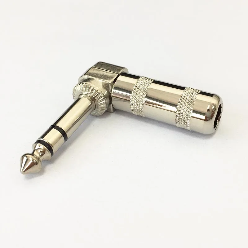 

6.35mm male right angle connector microphone plug big 3 core soldering