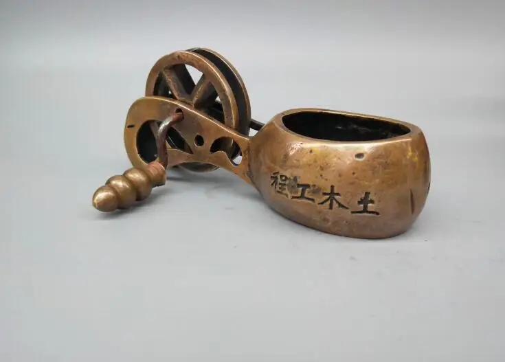 

Chinese archaize pure brass carpenter tool crafts statue