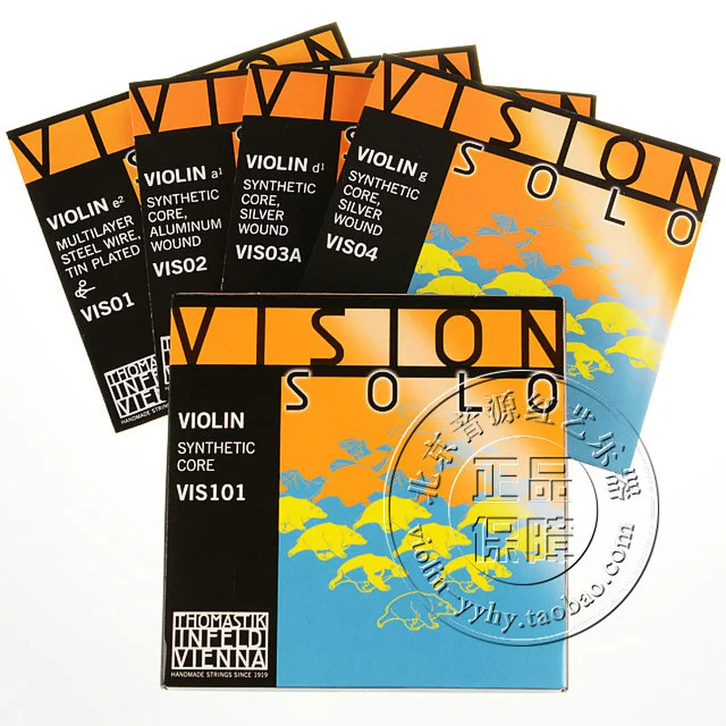 Original Thomastik Vision Solo 4/4 Violin Strings(VIS101) Set Med Silver-D, full set,made in Austria ,Hot sell