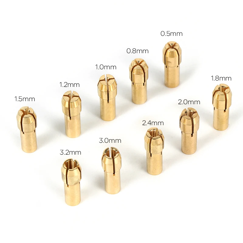 6-10PCS Electric Grinding Accessories Mini Drill Brass Collet Chuck For Dremel Rotary Tool Including Engraving Pen Copper Core