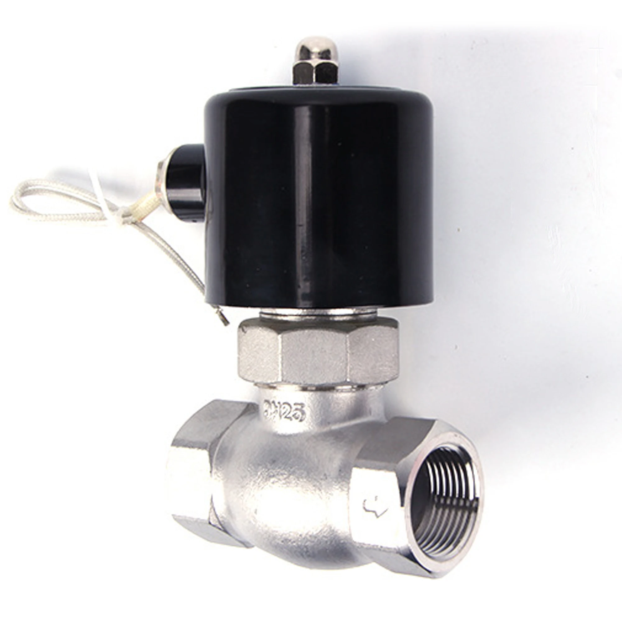 Stainless steel pilot piston steam solenoid valve, AC 220V DC 24V high temperature and high pressure, DN15 DN20 DN25